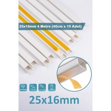 Odta 4 Metre Kedinden 25X16MM Yapışkanlı Kablo Kanalı | 4m (10 Adet x 40CM)  Kablo Gizleyici |