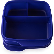Mepal Tupperware Akıllı Beslenme Kutusu, 1 x 550 Ml, Mavi, 3 Bölmeli (Kivi Kaşığı Dahil)