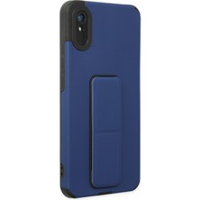 Newface Xiaomi Redmi 9A Kılıf Mega Standlı Silikon - Mavi 13