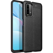 Newface Xiaomi Redmi 9t Kılıf Focus Derili Silikon - Siyah 13