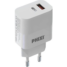 Phixi Ultimate UPD4145 45W Pd Çift Çıkışlı Hızlı Şarj Adaptör