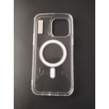 Adom Case iPhone 15 Uyumlu Magsafe Şeffaf Premium Silikon Kılıf