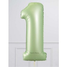 Parti Pera Retro Su Yeşili Rakam Folyo Balon 76  cm