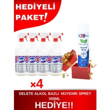 Delete Etkili Çok Amaçlı Ultra Güçlü Leke Çıkarıcı Temizlik Spreyi - Yağ, Kir Ve Leke Çözücü 4×1000ml (4'lü Paket)