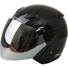 Sway SW-733 Parlak Siyah Kask Aynalı Camlı Güvenlik ve Stil için İdeal Seçim