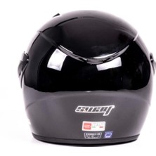 Sway Kask SW-733 Parlak Siyah Aynalı Camlı