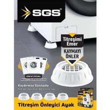 Sgs Çamaşır Makinesi Titreşim ve Ses Önleyici Kaydırmaz Ayak 4 Lü Set Beyaz Renk