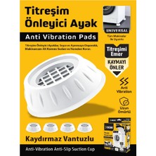 Sgs Çamaşır Makinesi Titreşim ve Ses Önleyici Kaydırmaz Ayak 4 Lü Set Beyaz Renk