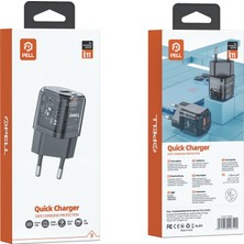 Pell PL-E11 Hızlı Şarj Başlığı USB ve Type-C Girişli