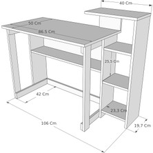 İboda Home Collection Ecowork Pro 5 Raflı Çalışma Masası