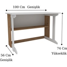 İboda Home Collection Optiwork Raflı Geniş Çalışma Masası 100X56 cm