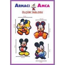 Armacı Amca Ütü Ile Yapışan Örme Kumaş Arma Paratik Yama Tekstil Patch 4 Adet Sevimli Fare