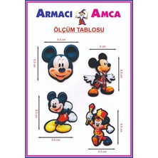 Armacı Amca Ütü Ile Yapışan Örme Kumaş Arma Pratik Yama Tekstil Patch 4 Adet Neşeli Tatlı Sevimli Fare