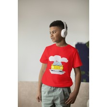 Bubuga Erkek Çocuk Pamuk Sarı Araba Baskılı Kısa Kol Tshirt
