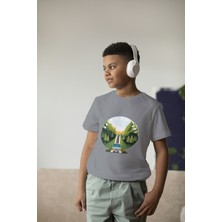 Bubuga Erkek Çocuk Pamuk Road Baskılı Kısa Kol Tshirt