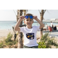 Bubuga Erkek Çocuk Pamuk Space Baskılı Kısa Kol Tshirt