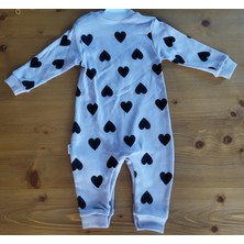 Baby Mii Mini Love Nakışlı Kalp Baskılı Lila Tulum