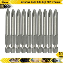 Gfb Yuvarlak Yıldız Bits Uç I Ph2 x 75 mm 10 Adet