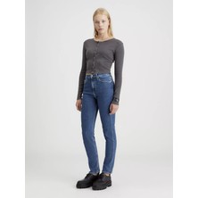 Calvin Klein Kadın Authentıc Slım Straıght Jean Pantolon-Mavi