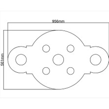 Motifpiyer Tavan LED Spotlu Göbeği-52-56 x 95 cm-Yuvarlak