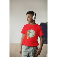 Bubuga Erkek Çocuk Pamuk Zürafa Baskılı Kısa Kol Tshirt