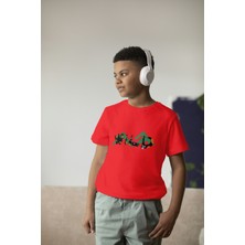 Bubuga Erkek Çocuk Pamuk Wild Baskılı Kısa Kol Tshirt