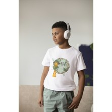 Bubuga Erkek Çocuk Pamuk Zürafa Baskılı Kısa Kol Tshirt