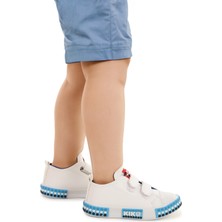 Kiko Kids Kach Cırtlı Erkek Çocuk Günlük Spor Ayakkabı Beyaz - Mavi