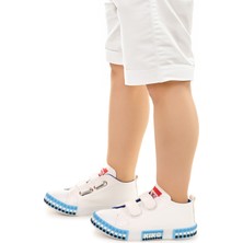 Kiko Kids Kach Cırtlı Erkek Çocuk Günlük Spor Ayakkabı Beyaz - Mavi