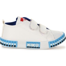 Kiko Kids Kach Cırtlı Erkek Çocuk Günlük Spor Ayakkabı Beyaz - Mavi