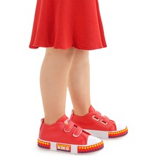 Kiko Kids Kach Cırtlı Kız Bebek Günlük Spor Ayakkabı Kırmızı
