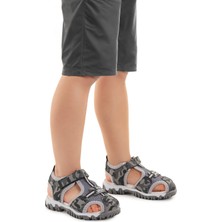 Kiko Kids Erkek Bebek Sandalet Arz 2399 Gri Kamuflaj