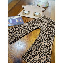 DG Fashion Leoparlı Tunik 2 Li Takım T-Shirt Pantalon