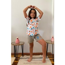 DG Fashion Haki Renkli Minnie Mouse 2 Li Takım T-Shirt Şort