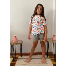 DG Fashion Haki Renkli Minnie Mouse 2 Li Takım T-Shirt Şort