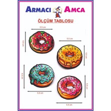 Armacı Amca Ütü Ile Yapışan 4 Adet Örme Kumaş Arma Yırtık Kapatıcı Pratik Yama Tekstil Patch Renk Renk Sarı Yeşil Kahverengi Pembe Çikolata Tatlı Donut Lar