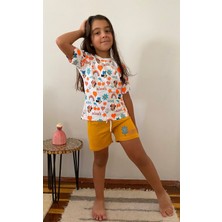 DG Fashion Sarı Renkli Minnie Mouse 2 Li Takım T-Shirt Şort