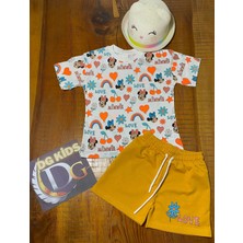 DG Fashion Sarı Renkli Minnie Mouse 2 Li Takım T-Shirt Şort