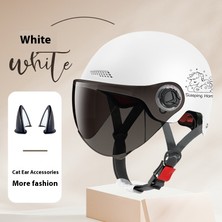 Yiyuan Dört Mevsim Kask Motosiklet Kedi Kulaklı Kask (Yurt Dışından)