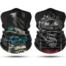 Dair Aksesuar 2'li Set Bandana Erkek Bandana Kadın Bandana Motosiklet Bandana Boyunluk Balaklava Outdoor Maske