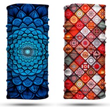 Dair Aksesuar 2'li Set Bandana Erkek Bandana Kadın Bandana Motosiklet Bandana Boyunluk Balaklava Outdoor Maske