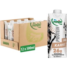 Pınar Kahveli Protein Süt 500 ml x 12 Adet