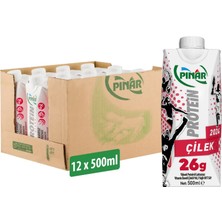 Pınar Çilekli Protein Süt 500 ml x 12 Adet