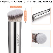 Muggio 2'li Premium Fondöten ve Kapatıcı Kabuki Makyaj Fırça Seti