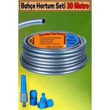 Tekno Trust 200 cm 1/2 Hortum Seti 20 Metre Garden Kit Bahçe Çeşme Su Sulama Araç Yıkama Hortumu