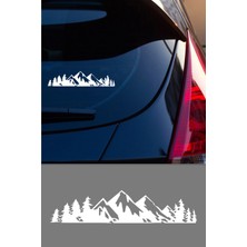 New Jargon Dağ ve Ağaç Resmi Oto Araba Cam Sticker Çıkartma Bilgisayarlar,kamyonlar, Motosikletler Için