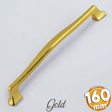 Badem10 Venüs Kulp Altın Metal 160 mm - 16 cm Mobilya Mutfak Çekmece Dolap Dolabı Kapak Kulbu