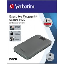 Verbatım 53652 V Exe Parmak Izli HDD USB 3.2g1/usb-C 1tb