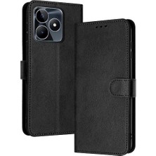 BDT Boutique Pu ile Kart Yuvası ile Realme C53 4g Saf Renk Kickstand Için Flip Case (Yurt Dışından)