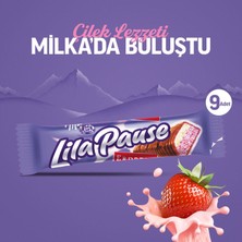Milka Lila Pause Çilekli Bar Çikolata 34 gr - 9 Adet